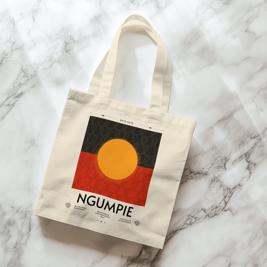 Ngumpie Aboriginal Flag Tote Bag