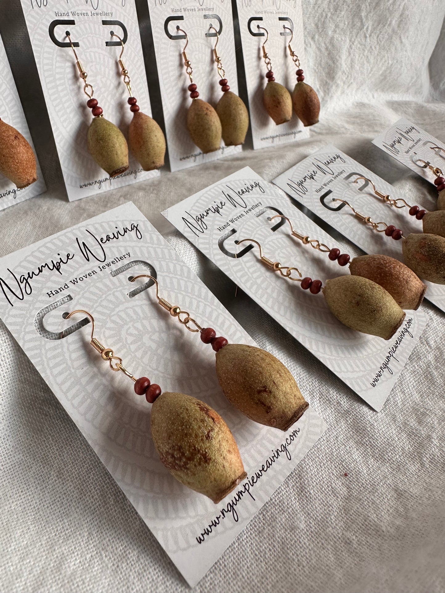 Natural Bloodwood Gumnut Earrings